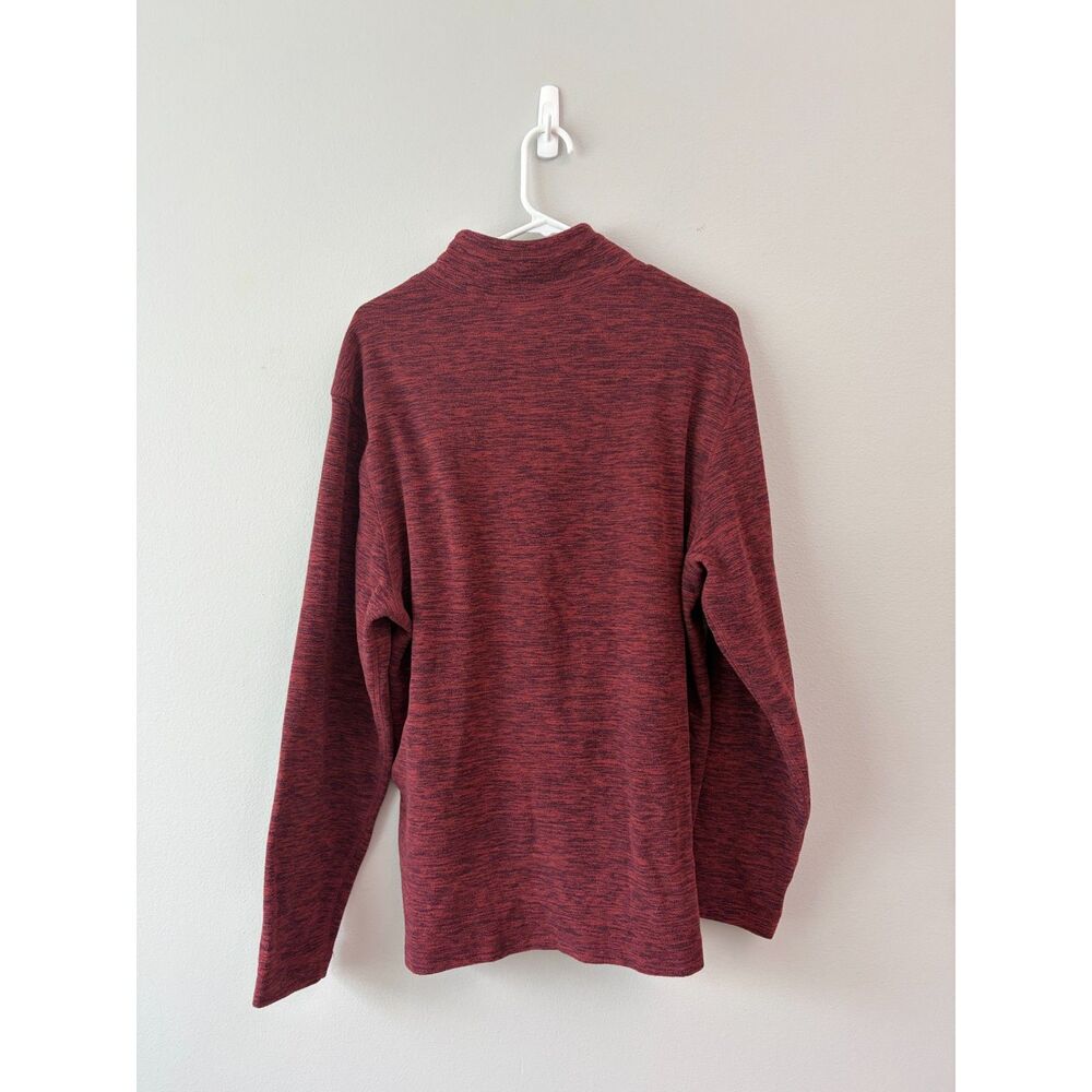 Eddie Bauer Mens M Fleece 1/4 Zip Pullover Jacket Pocket Plum Heather Gorpcore - Picture 2 of 7